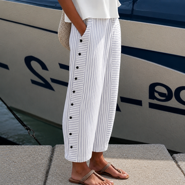 Charlyn - Pantalon rayé décontracté pour femmes