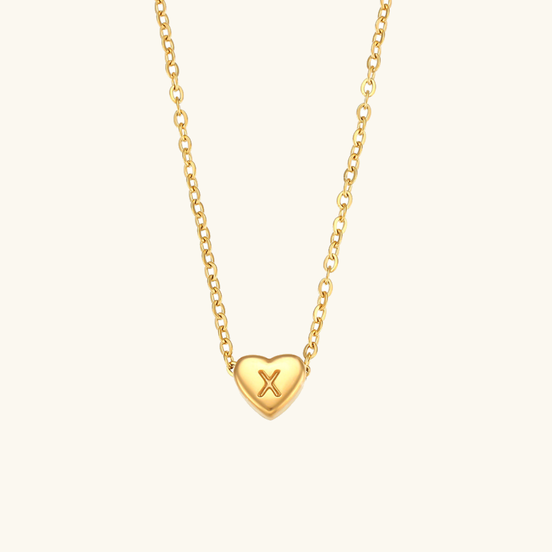 Cœur - Collier d'initiales en or