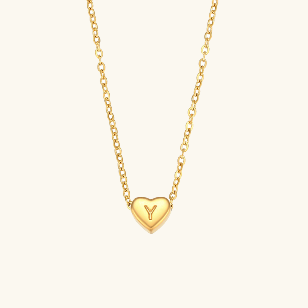 Cœur - Collier d'initiales en or