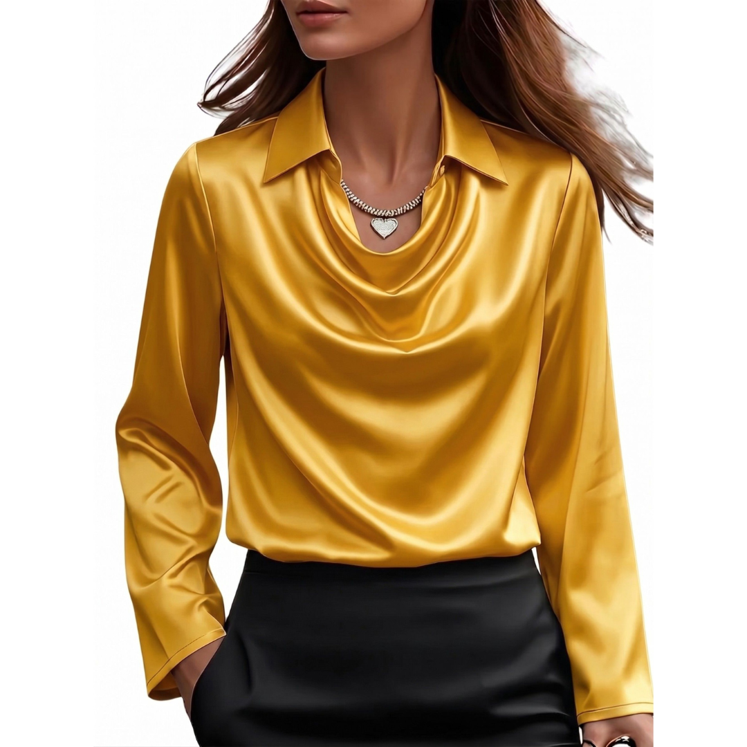 Dionne - Élégante chemise satinée à manches longues pour femmes