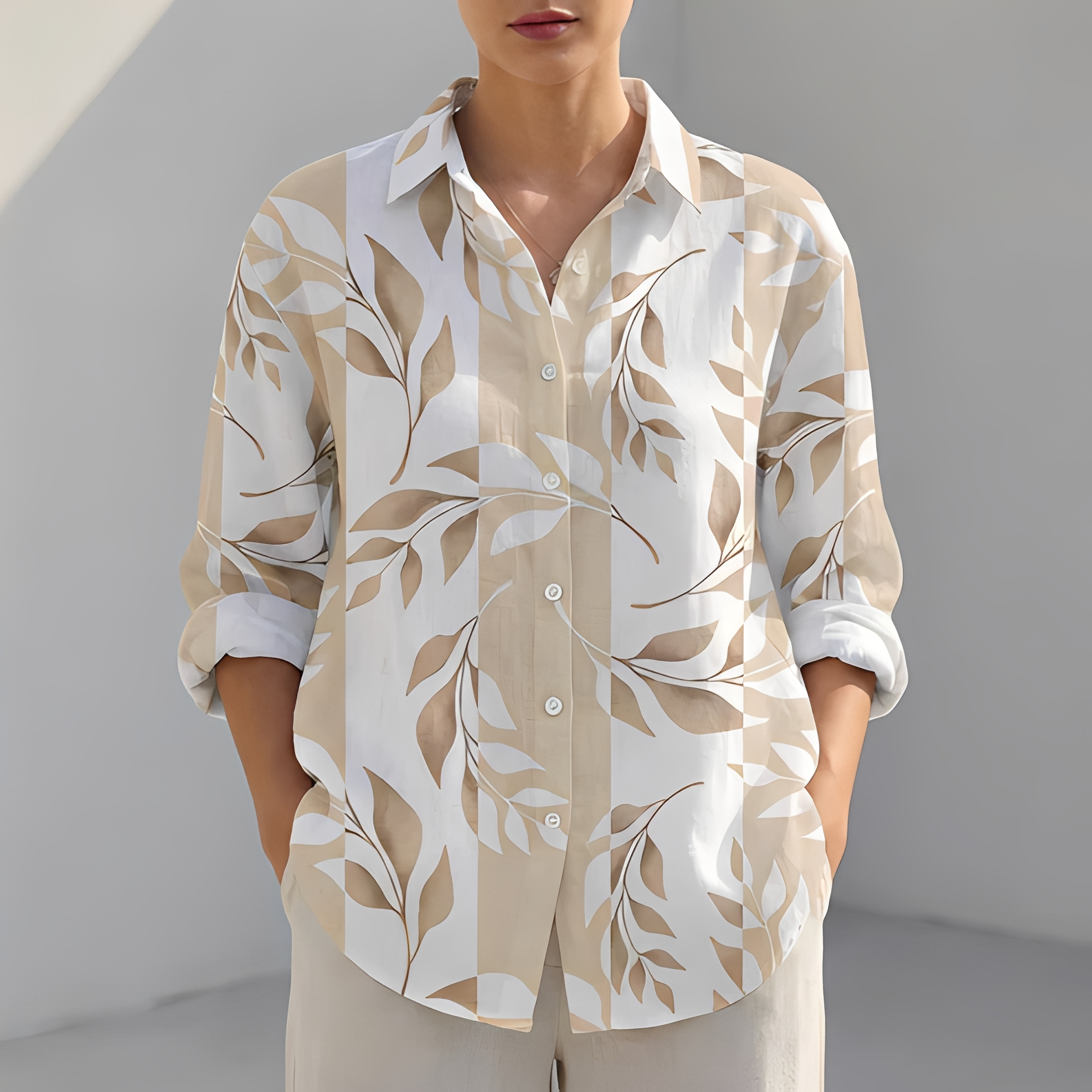 Khaye - Chemise d'été décontractée et à la mode pour femme