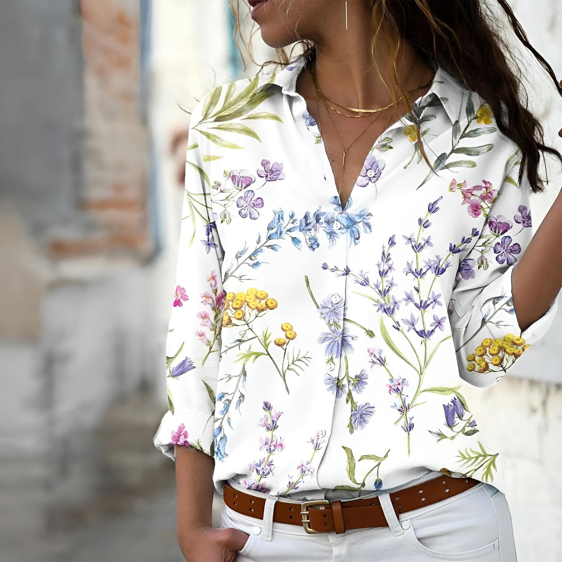 Evaline - Haut imprimé casual pour femme