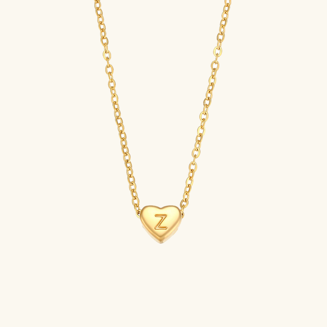 Cœur - Collier d'initiales en or
