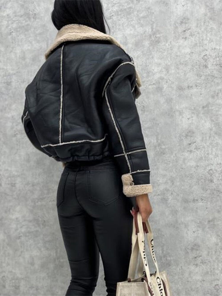 Anya - Blouson Motard Cuir Vegan