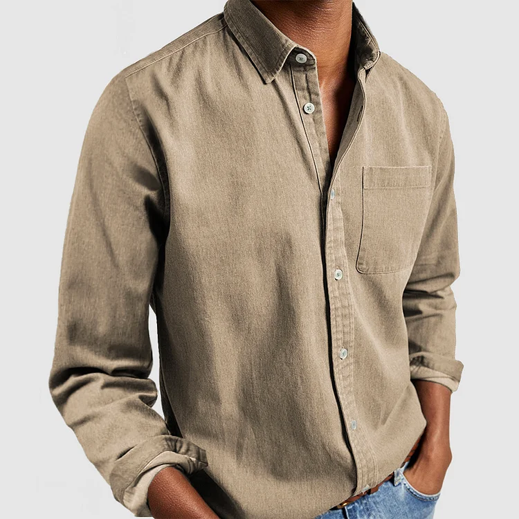 Bryan - Chemise longue confortable à revers
