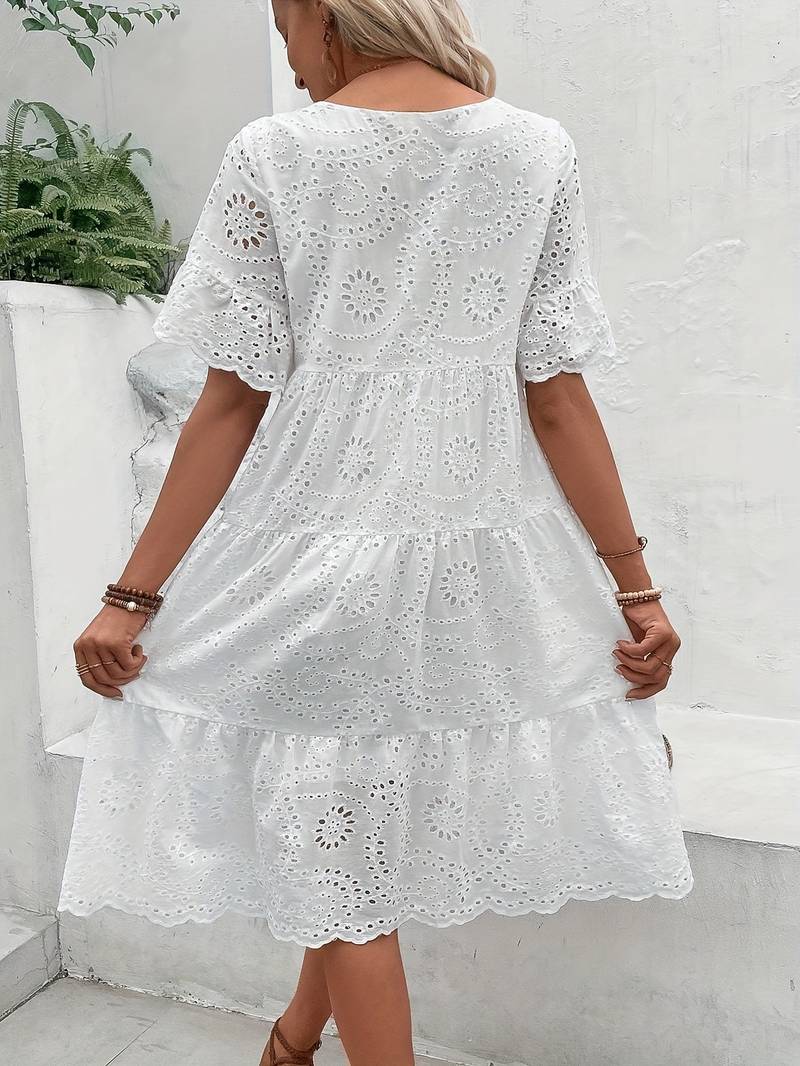 Sharyn - Luftiges Kurzarmkleid mit Cut-Outs für Damen
