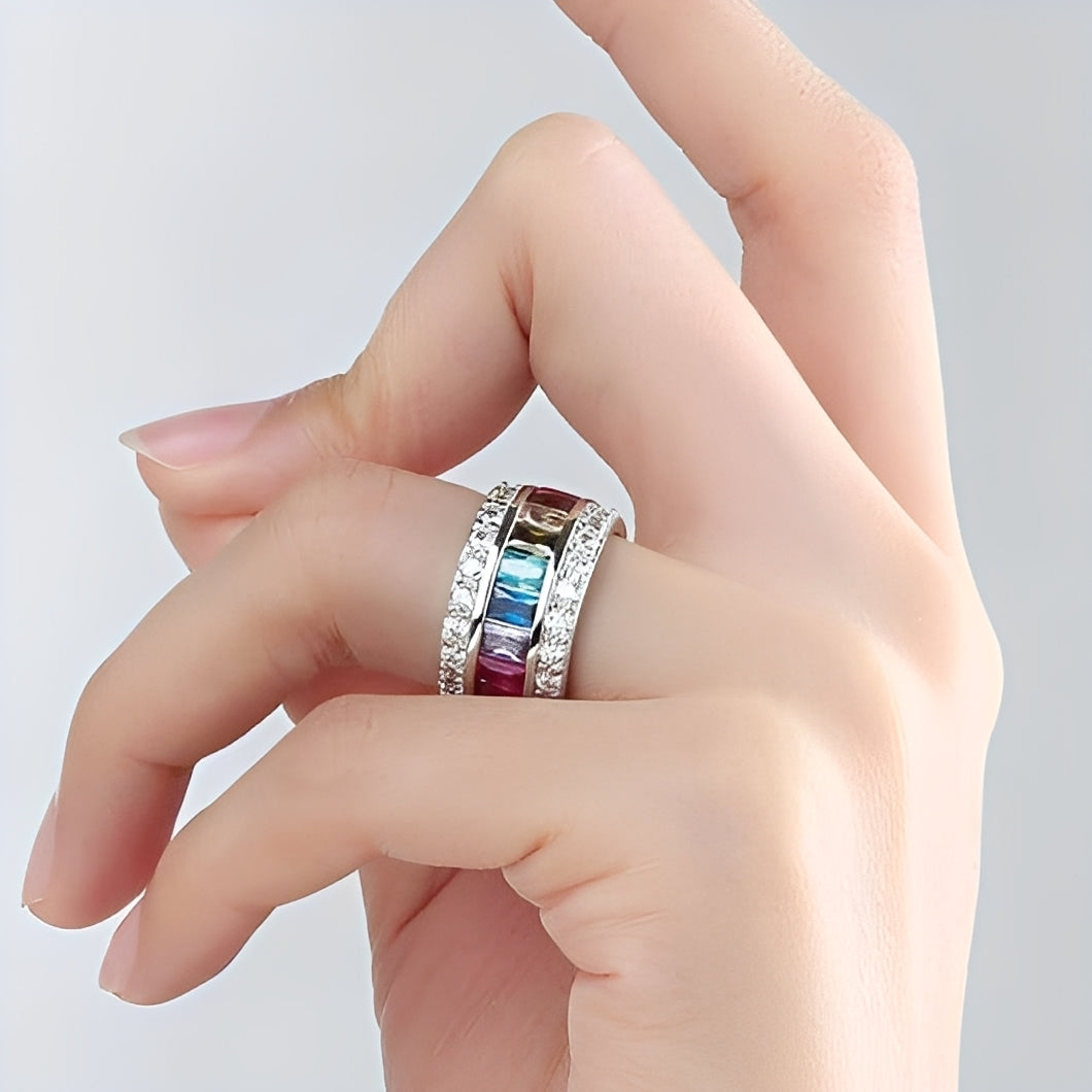 Sheena – Bague avec plusieurs pierres en argent 925