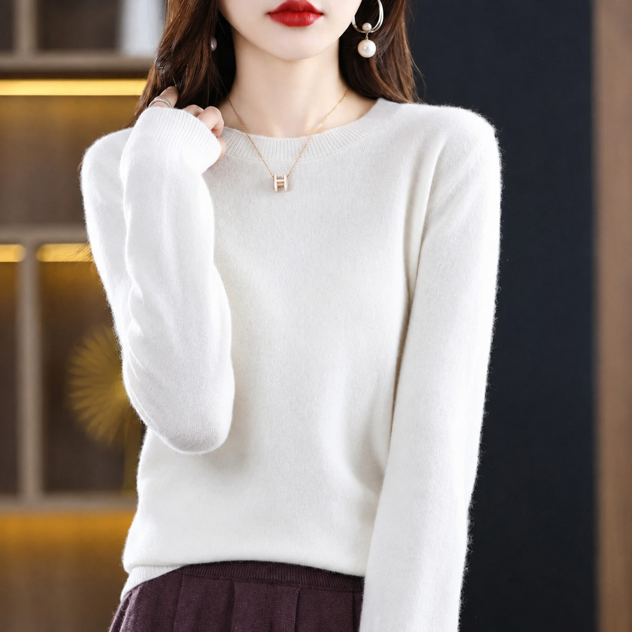 Erica - Pull décontracté à col rond pour femme