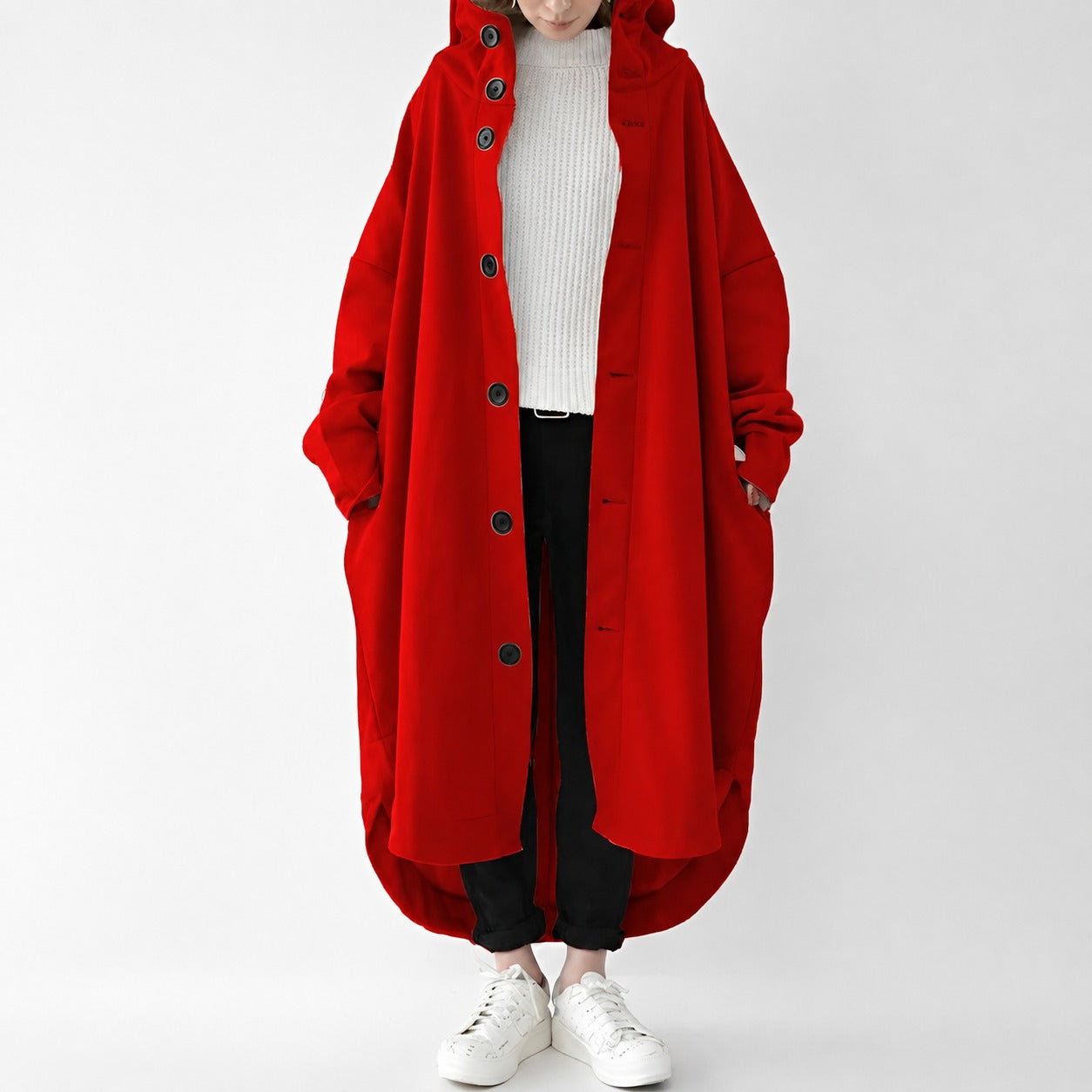 Jennica - Trench-coat long et ample pour femmes