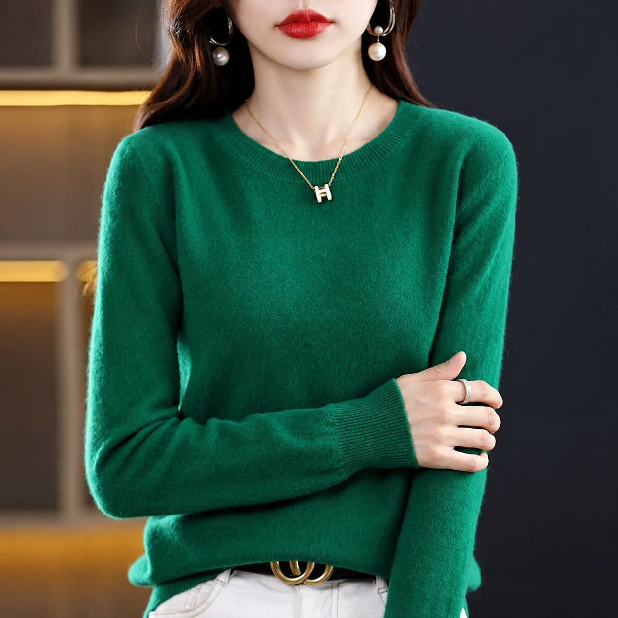 Erica - Pull décontracté à col rond pour femme