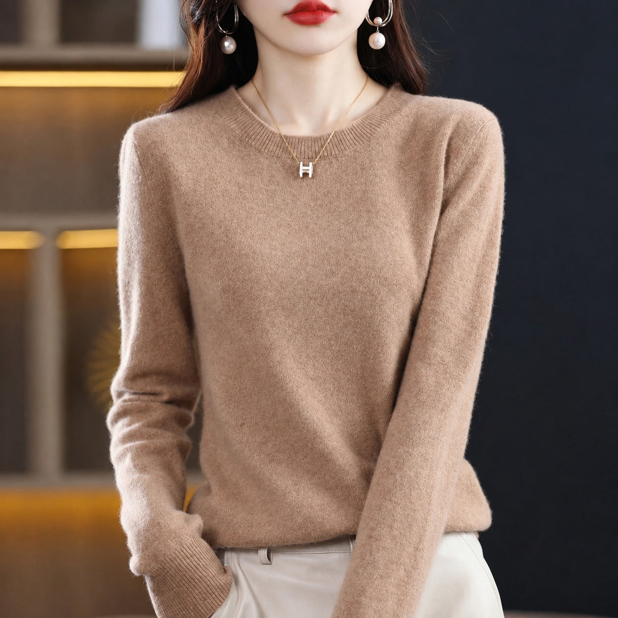 Erica - Pull décontracté à col rond pour femme