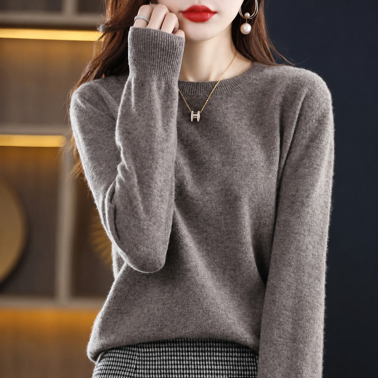 Erica - Pull décontracté à col rond pour femme