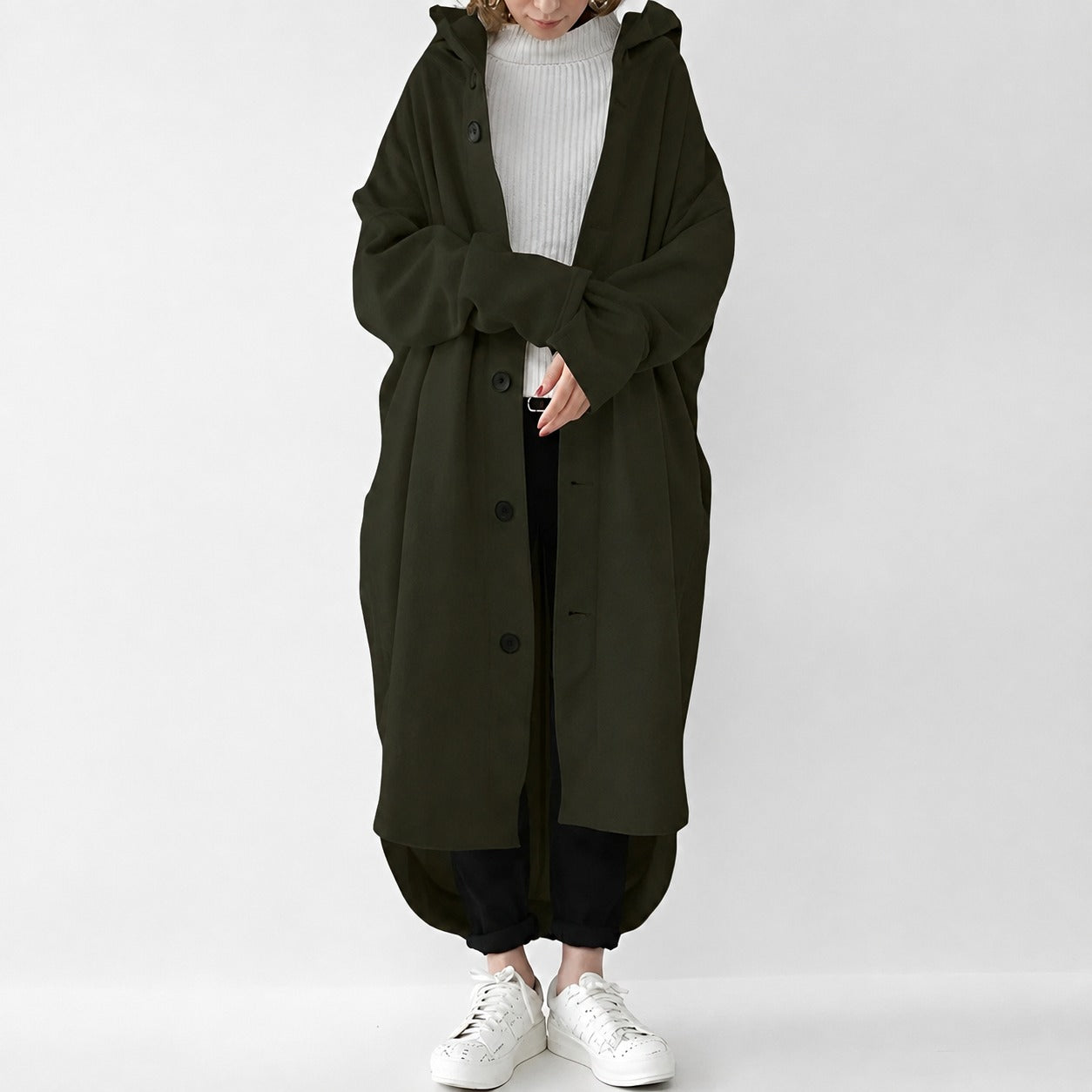 Jennica - Trench-coat long et ample pour femmes