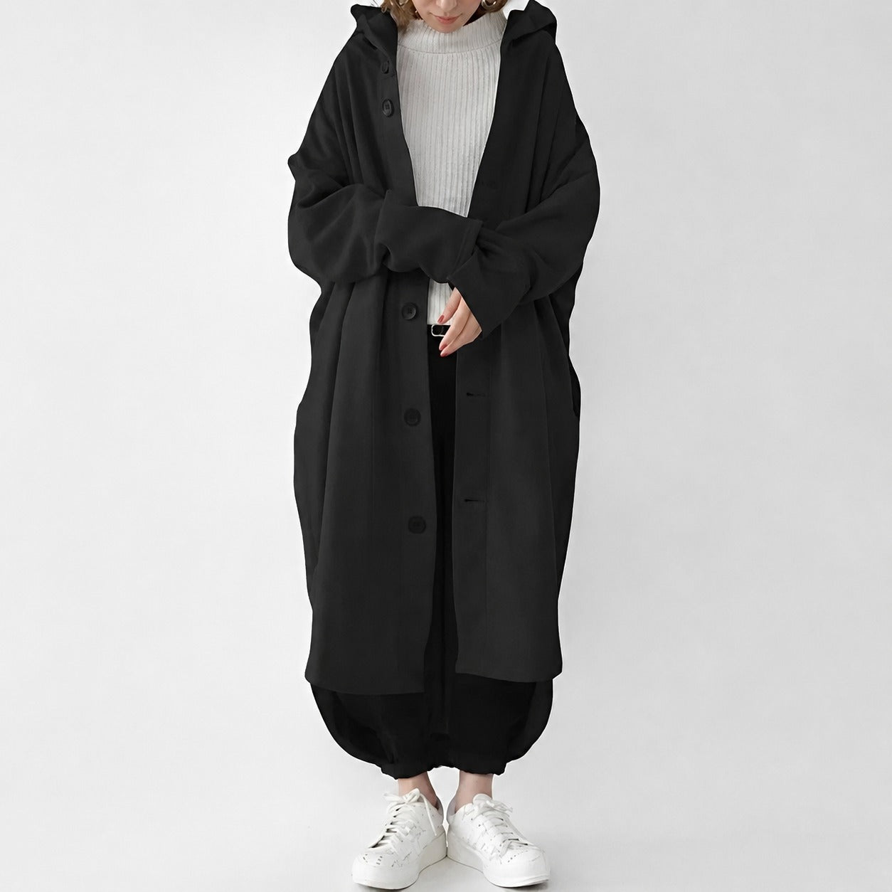Jennica - Trench-coat long et ample pour femmes
