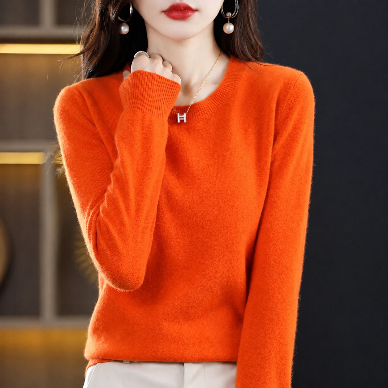 Erica - Pull décontracté à col rond pour femme