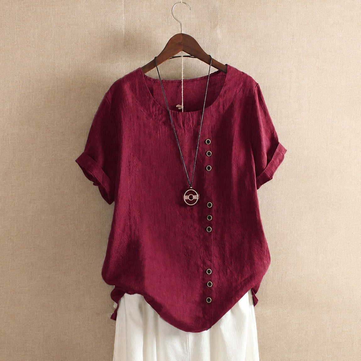Julianny - Blouse à manches courtes avec boutons