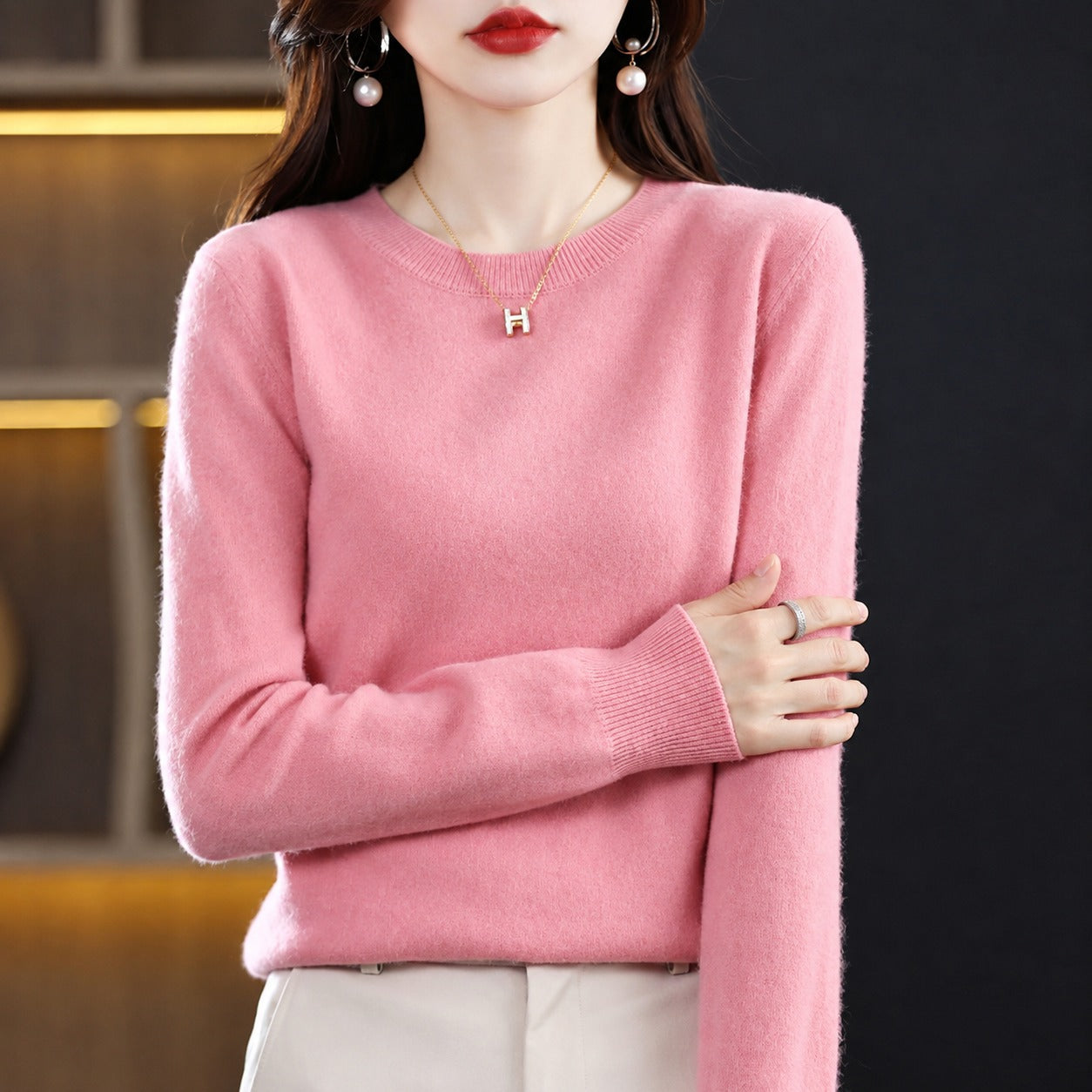 Erica - Pull décontracté à col rond pour femme