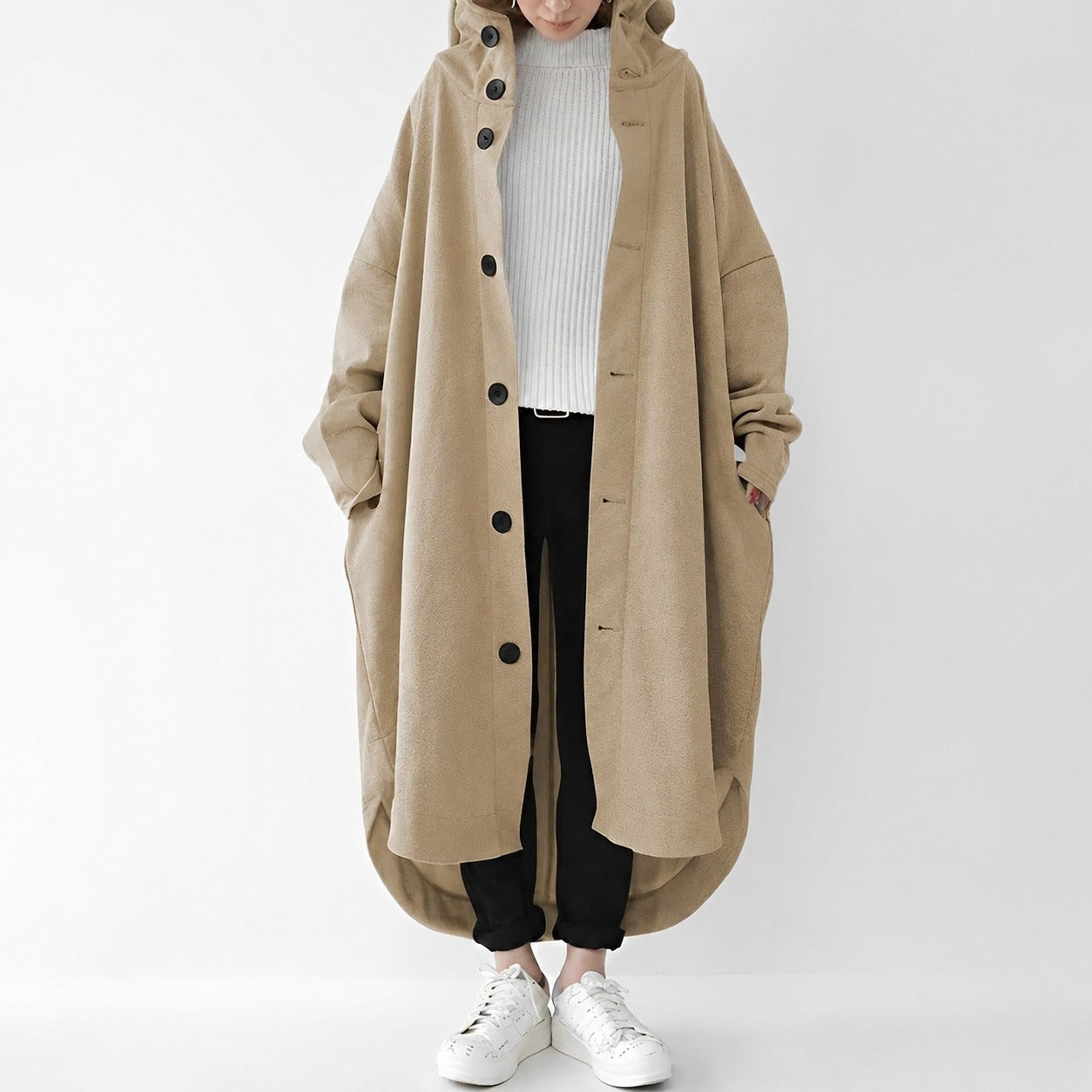 Jennica - Trench-coat long et ample pour femmes