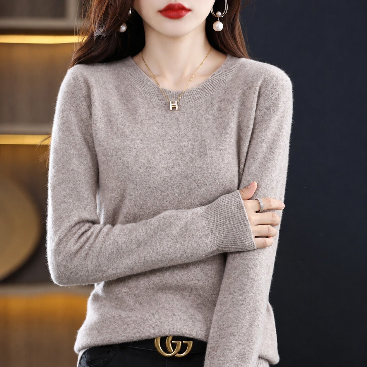 Erica - Pull décontracté à col rond pour femme