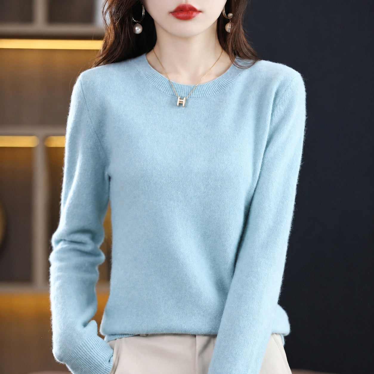 Erica - Pull décontracté à col rond pour femme