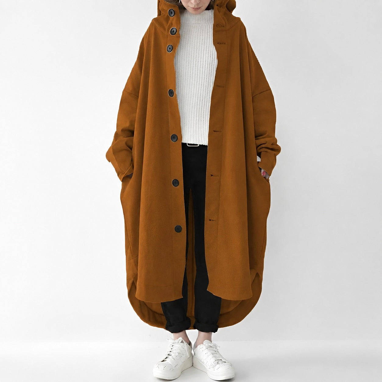 Jennica - Trench-coat long et ample pour femmes