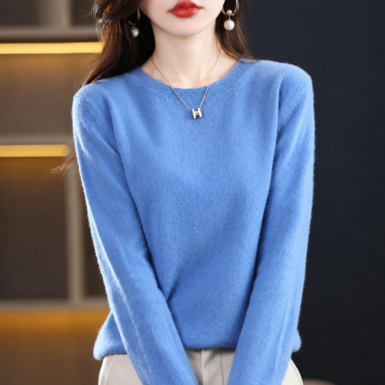 Erica - Pull décontracté à col rond pour femme