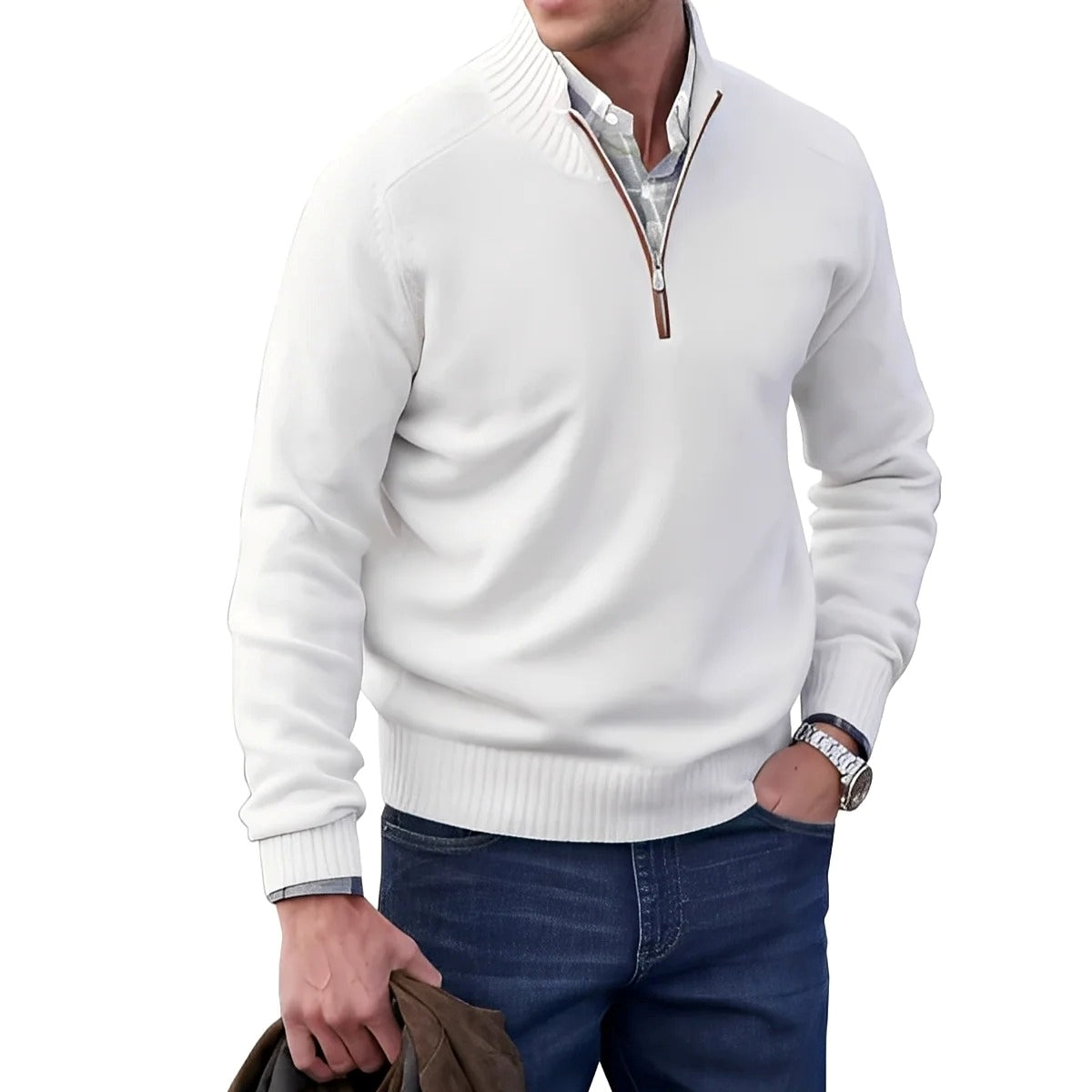 Gabriel - Pull décontracté pour hommes avec fermeture éclair
