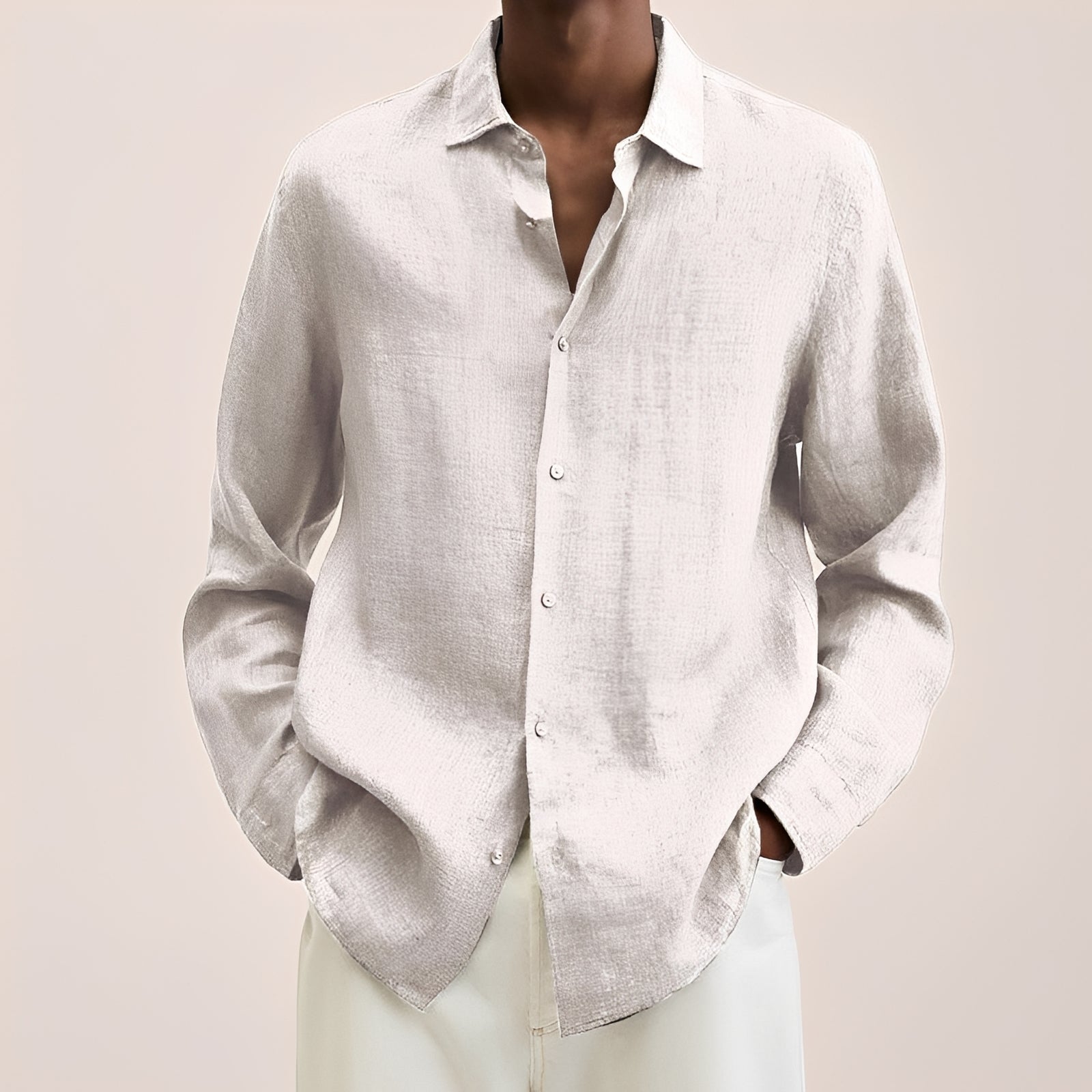 Calvin - Chemise à manches longues pour hommes en tissu léger