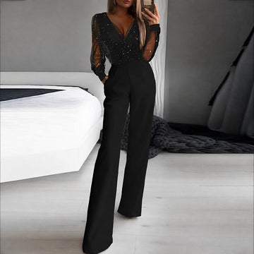 Catherina - Combinaison pour femmes avec col en V et paillettes