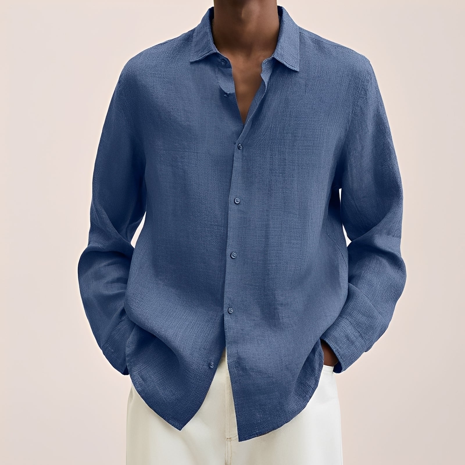 Calvin - Chemise à manches longues pour hommes en tissu léger