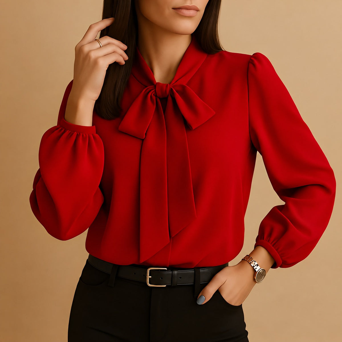 Blainne - Blouse élégante pour femme avec nœud