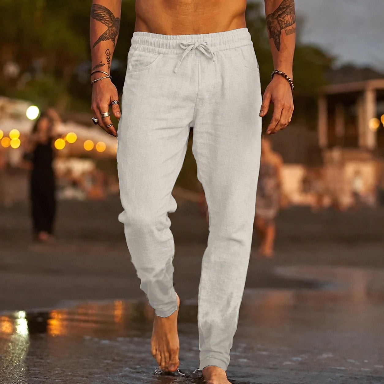 Pantalon pour homme léger et décontracté, à la coupe confortable
