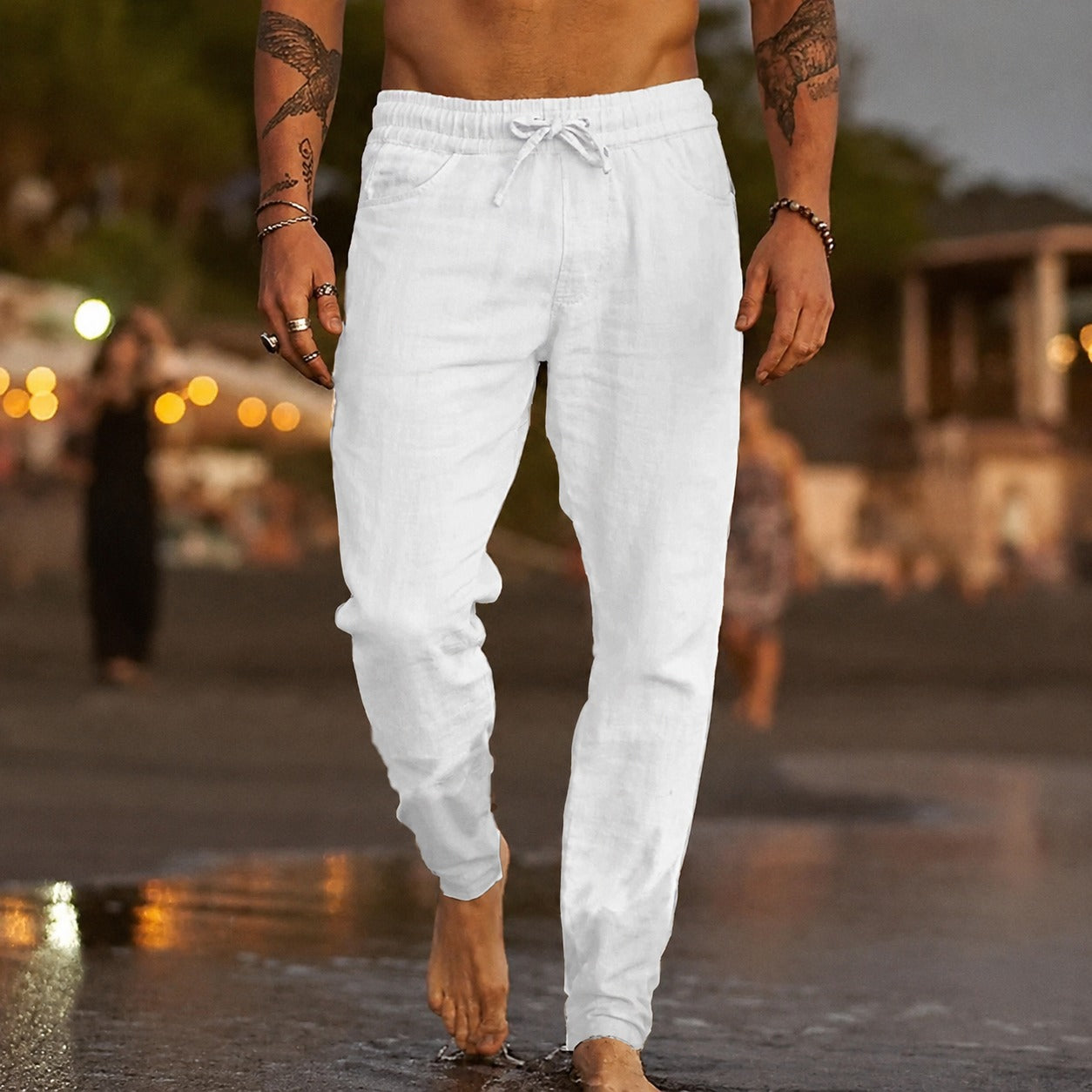 Pantalon pour homme léger et décontracté, à la coupe confortable