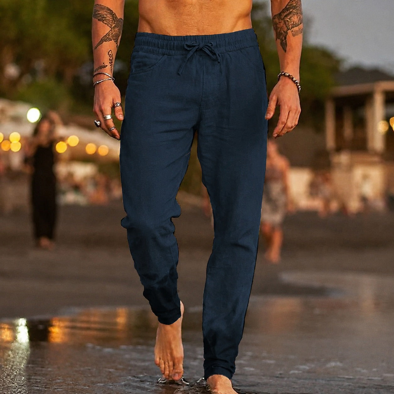 Pantalon pour homme léger et décontracté, à la coupe confortable