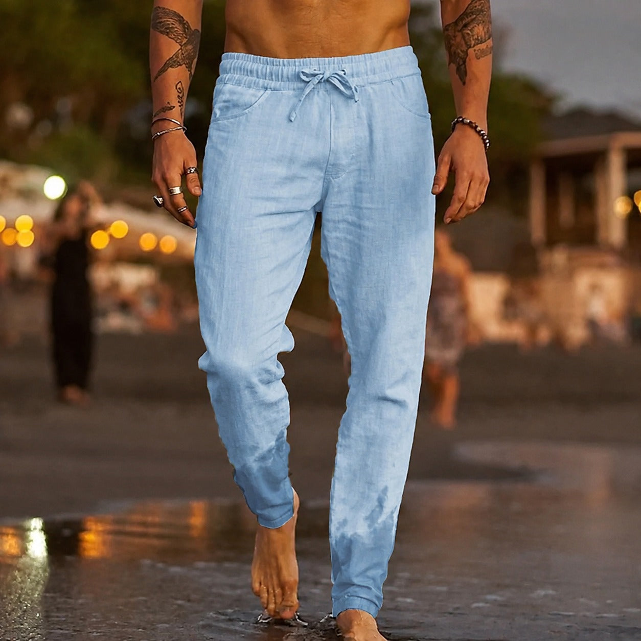 Pantalon pour homme léger et décontracté, à la coupe confortable