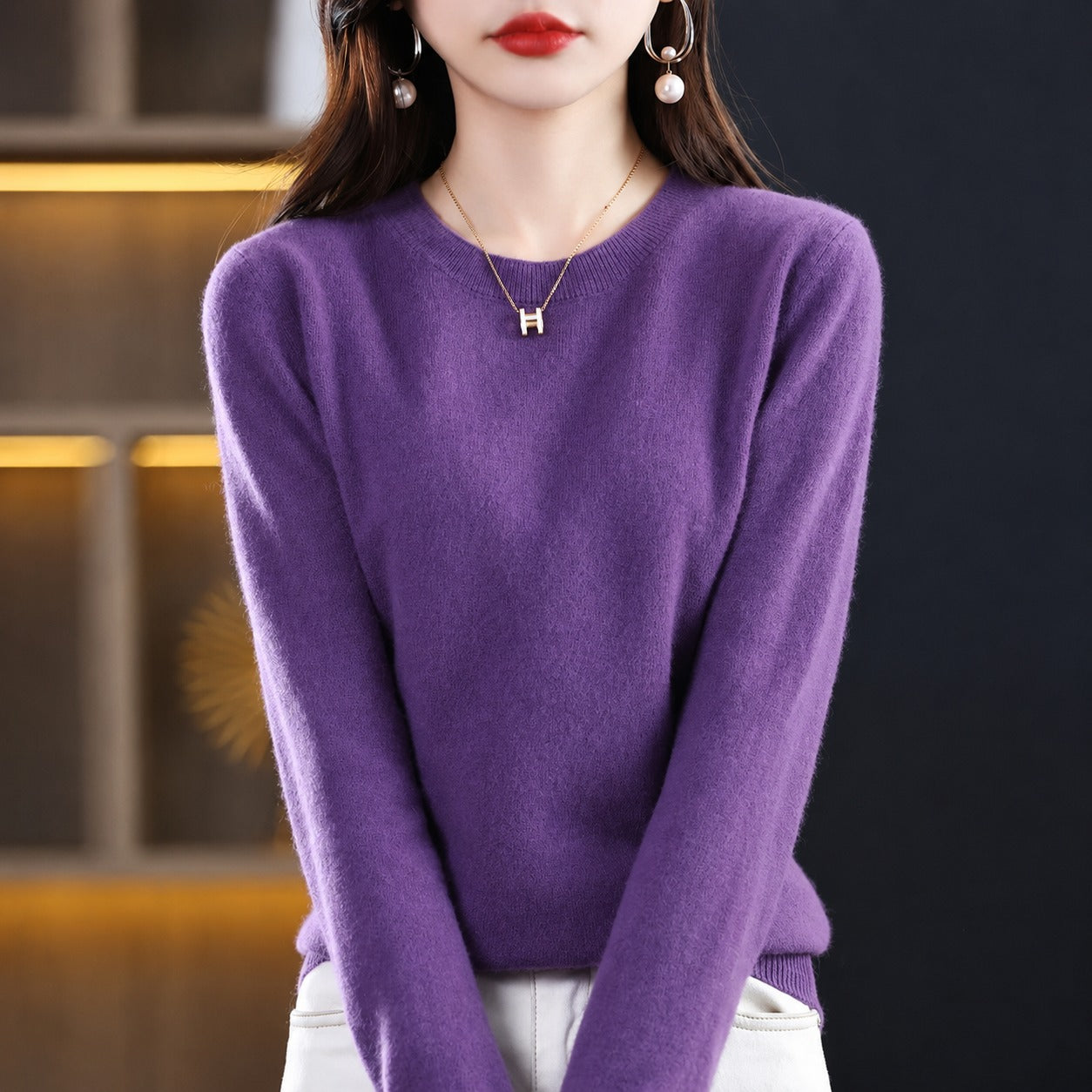 Erica - Pull décontracté à col rond pour femme