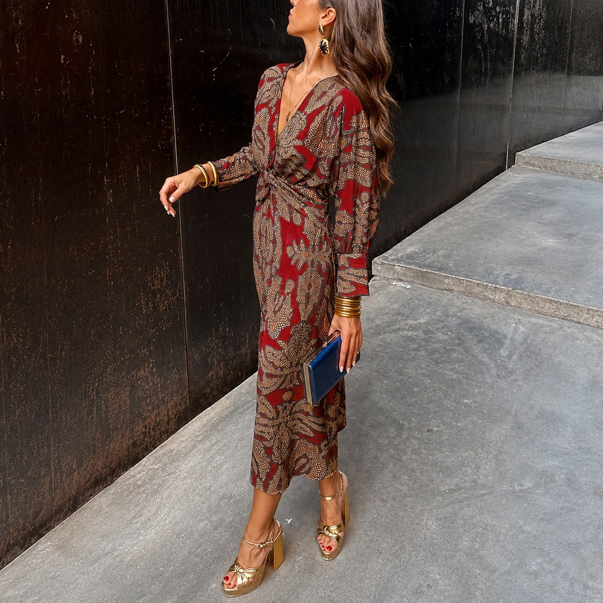 Grace - Robe élégante à motif floral avec nœud