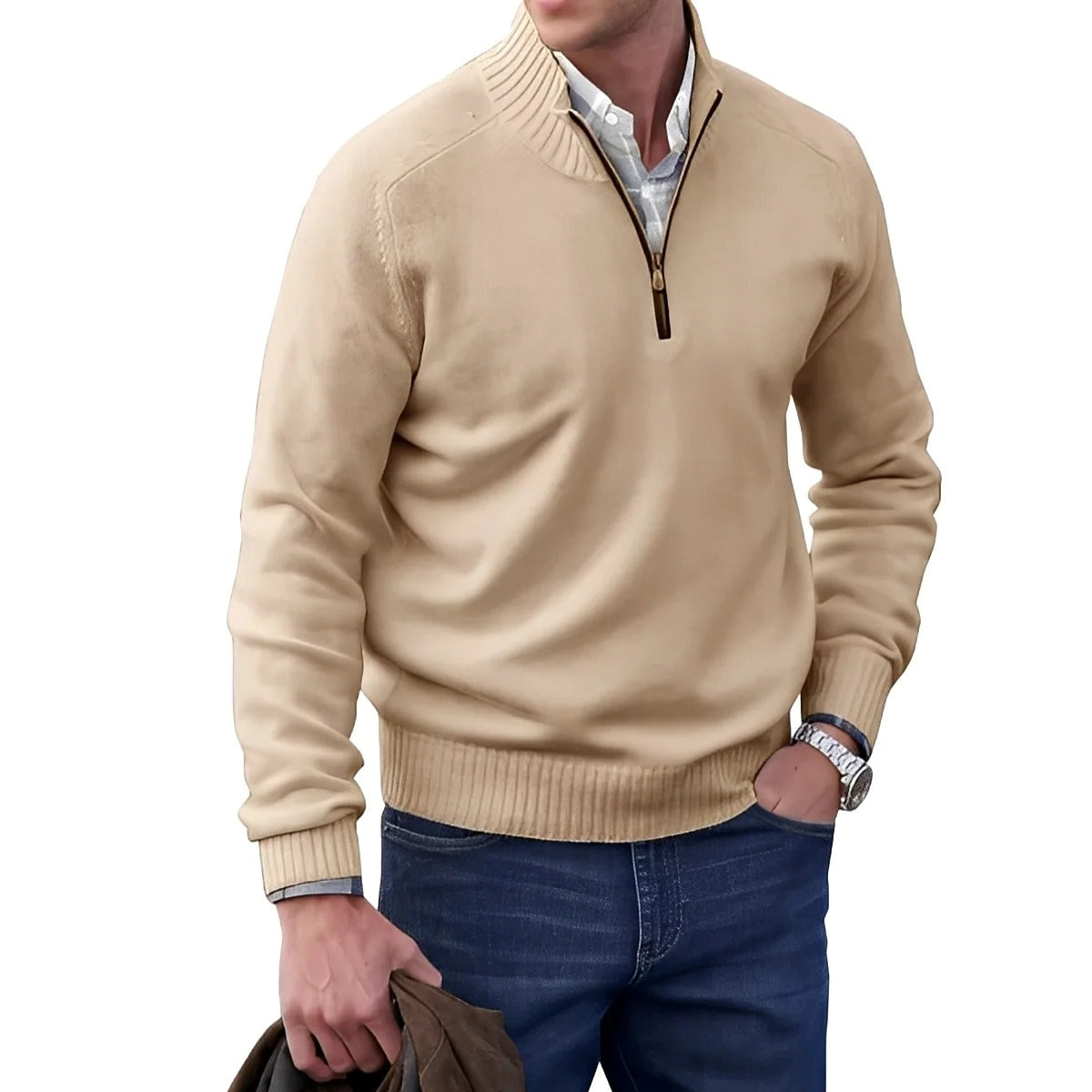 Gabriel - Pull décontracté pour hommes avec fermeture éclair