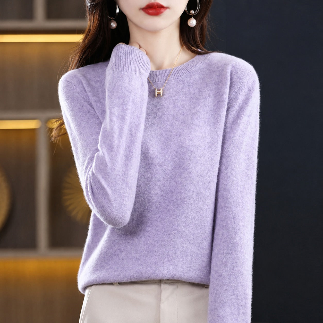 Erica - Pull décontracté à col rond pour femme