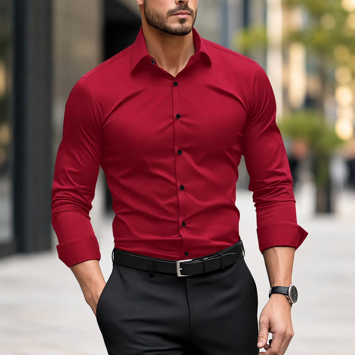 Thomas - Chemise décontractée avec col pour homme