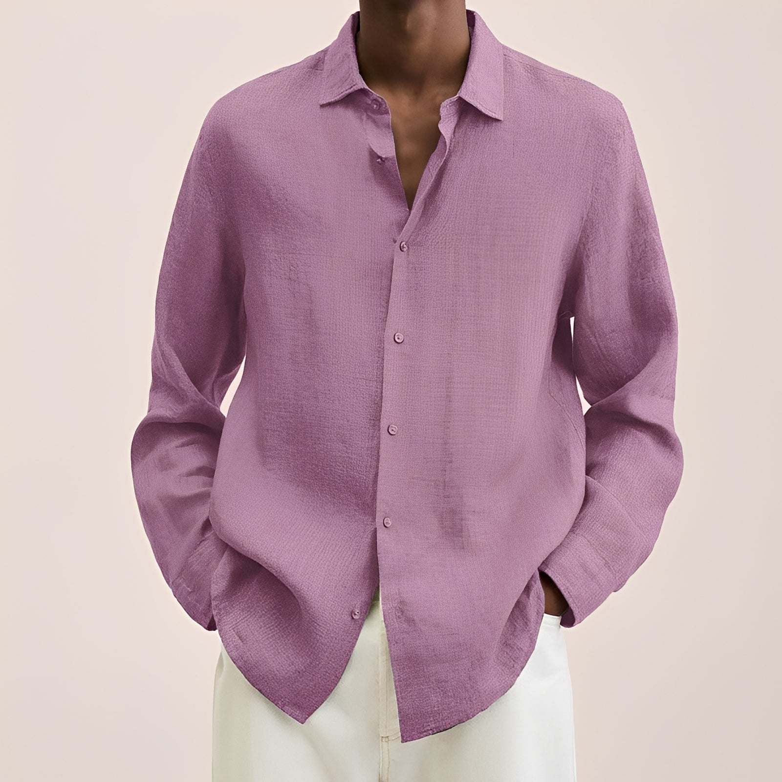 Calvin - Chemise à manches longues pour hommes en tissu léger