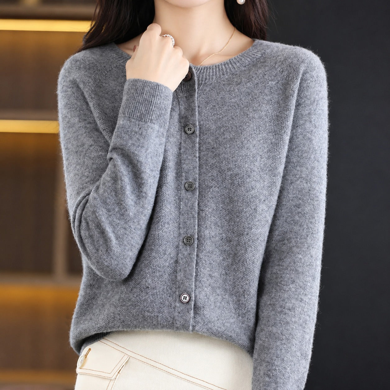 Ina - Pull à col rond élégant pour femme