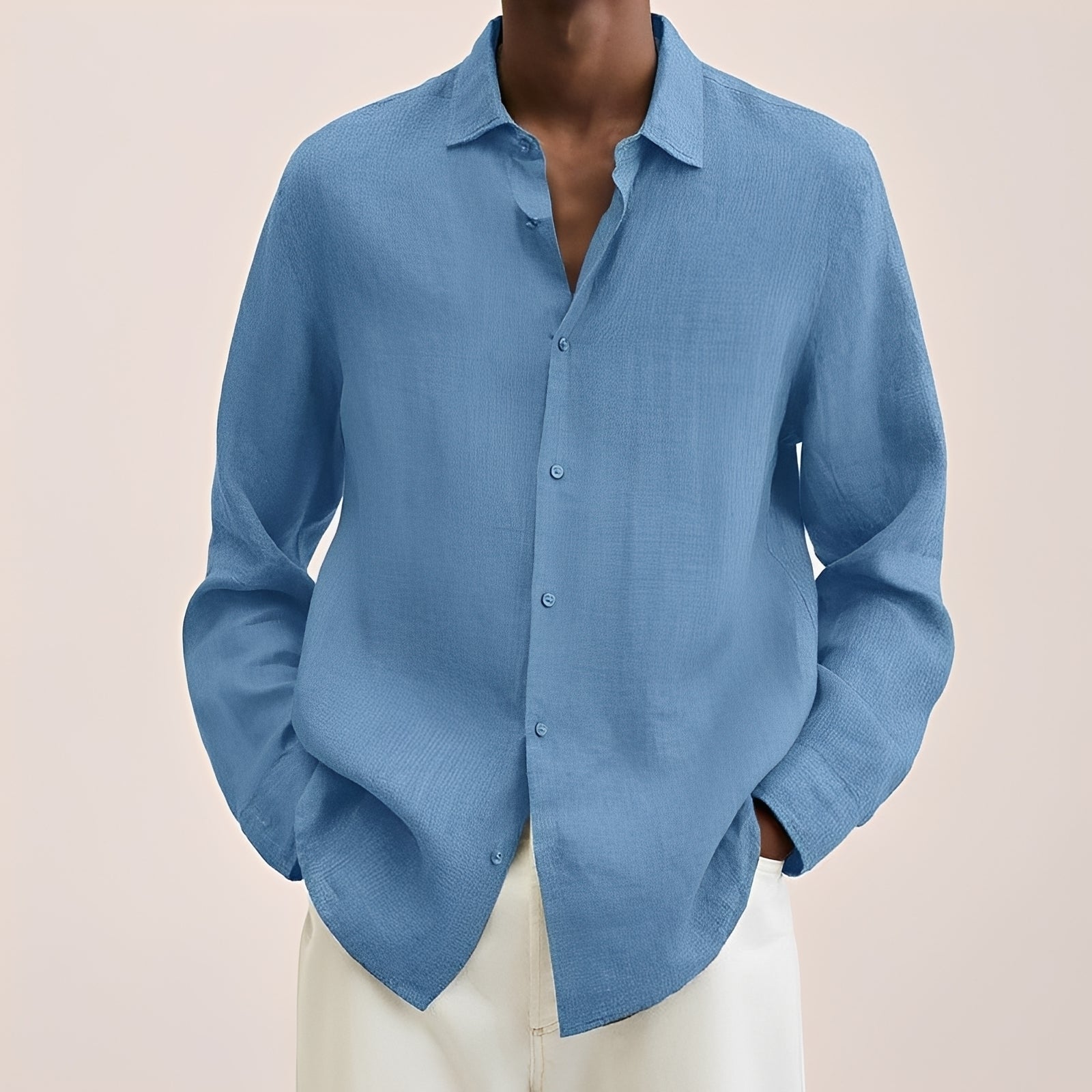 Calvin - Chemise à manches longues pour hommes en tissu léger