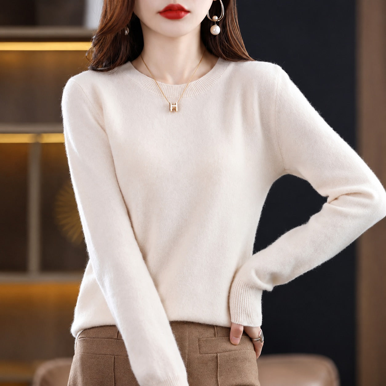 Erica - Pull décontracté à col rond pour femme