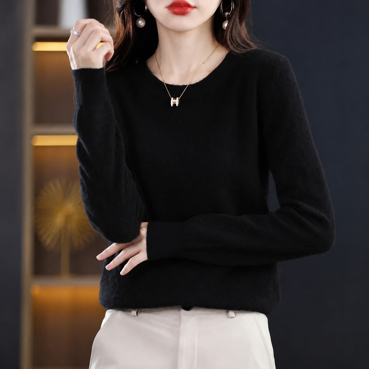 Erica - Pull décontracté à col rond pour femme