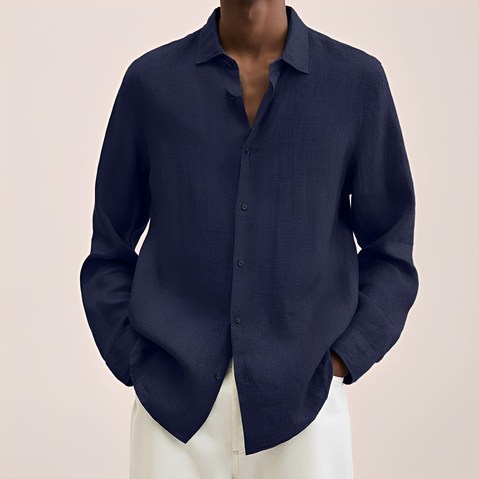 Calvin - Chemise à manches longues pour hommes en tissu léger