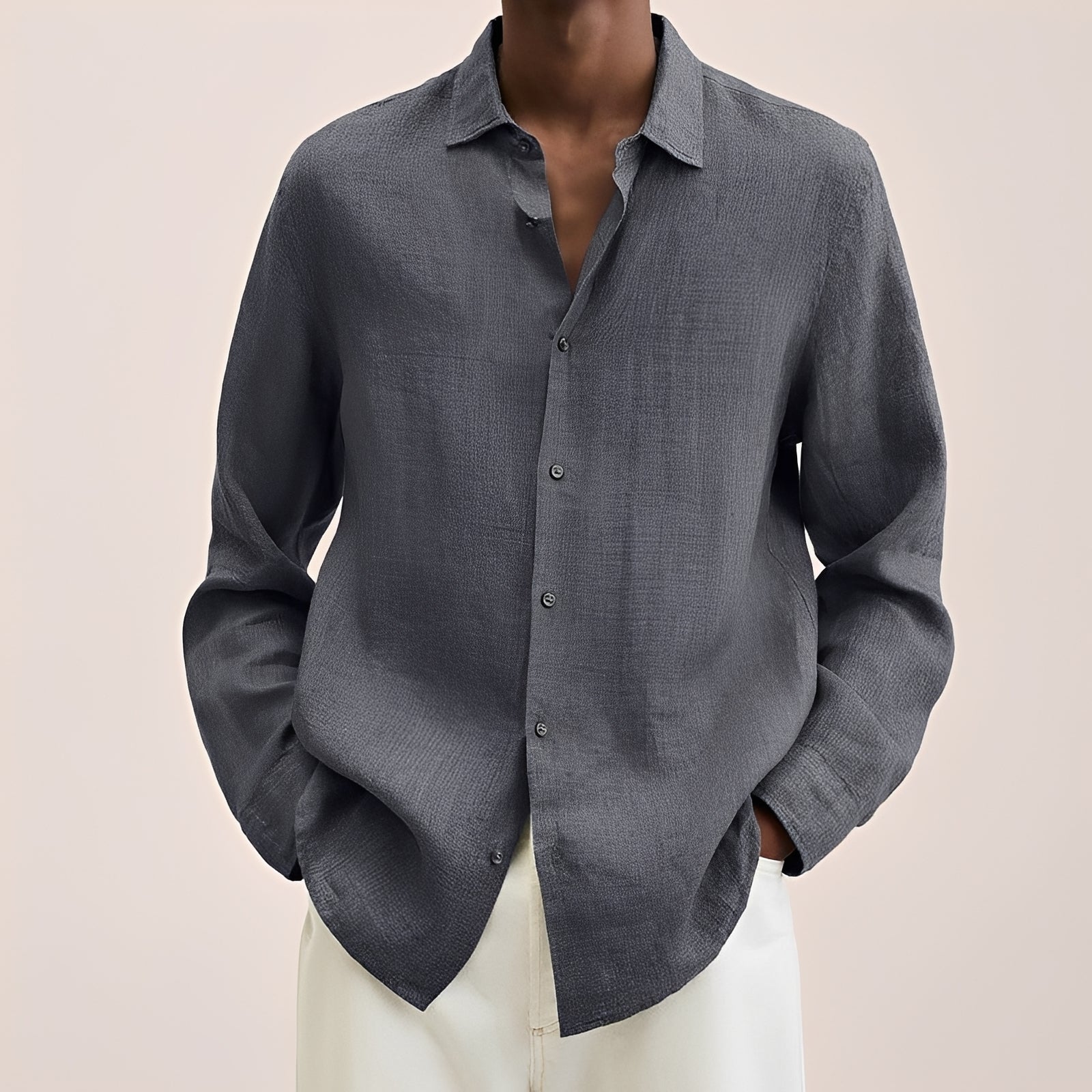 Calvin - Chemise à manches longues pour hommes en tissu léger