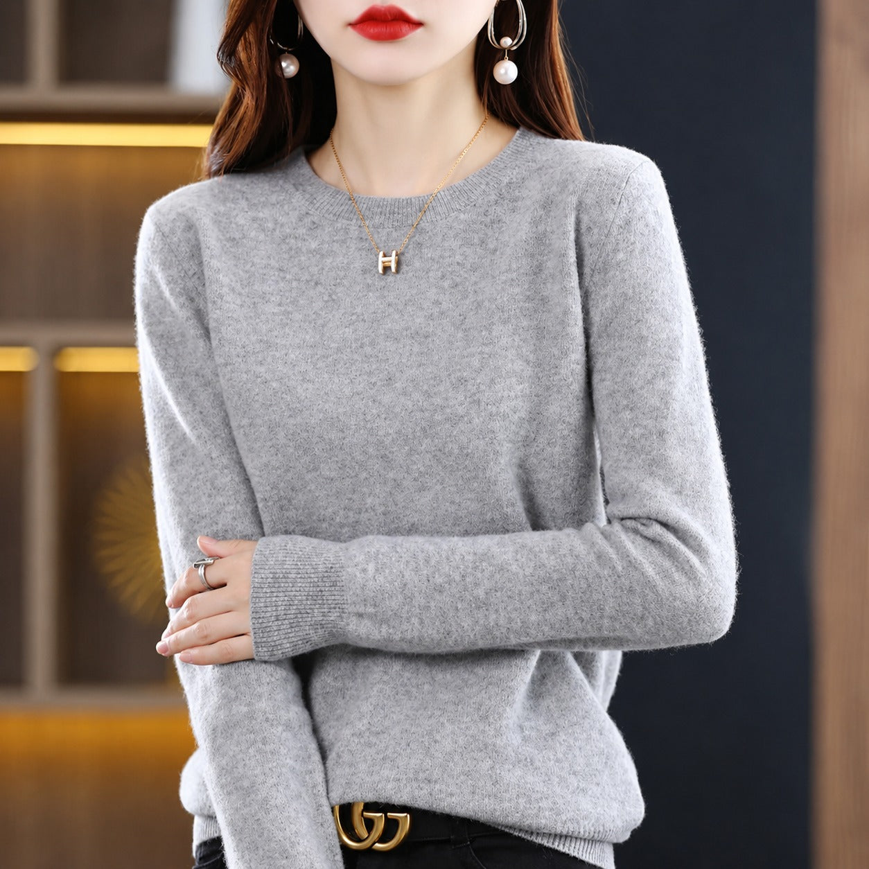 Erica - Pull décontracté à col rond pour femme