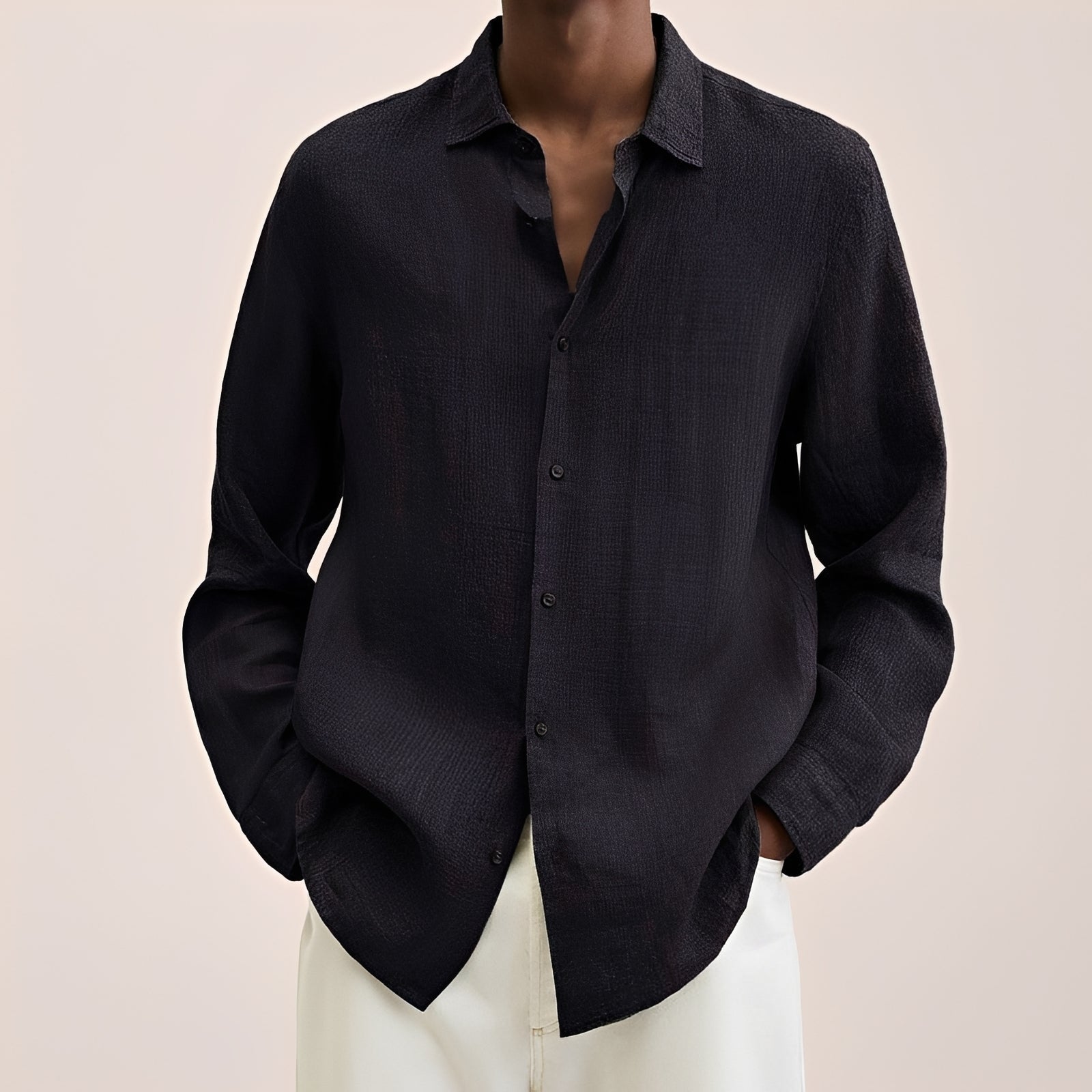 Calvin - Chemise à manches longues pour hommes en tissu léger