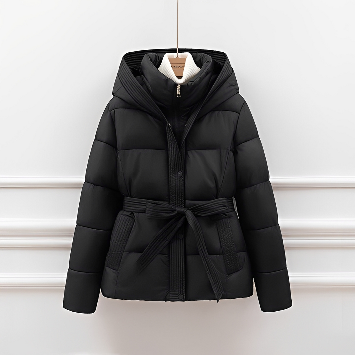 Jackalyn - Veste douillette avec capuche et ceinture